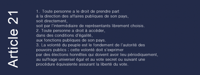 article 21 de la déclaration universelle des droits de l'homme