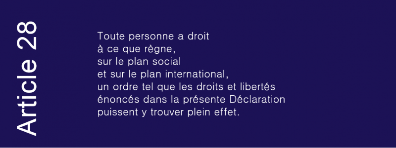 article 28 de la déclaration universelle des droits de l'homme