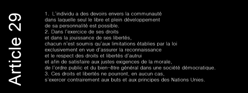 article 29 de la déclaration universelle des droits de l'homme